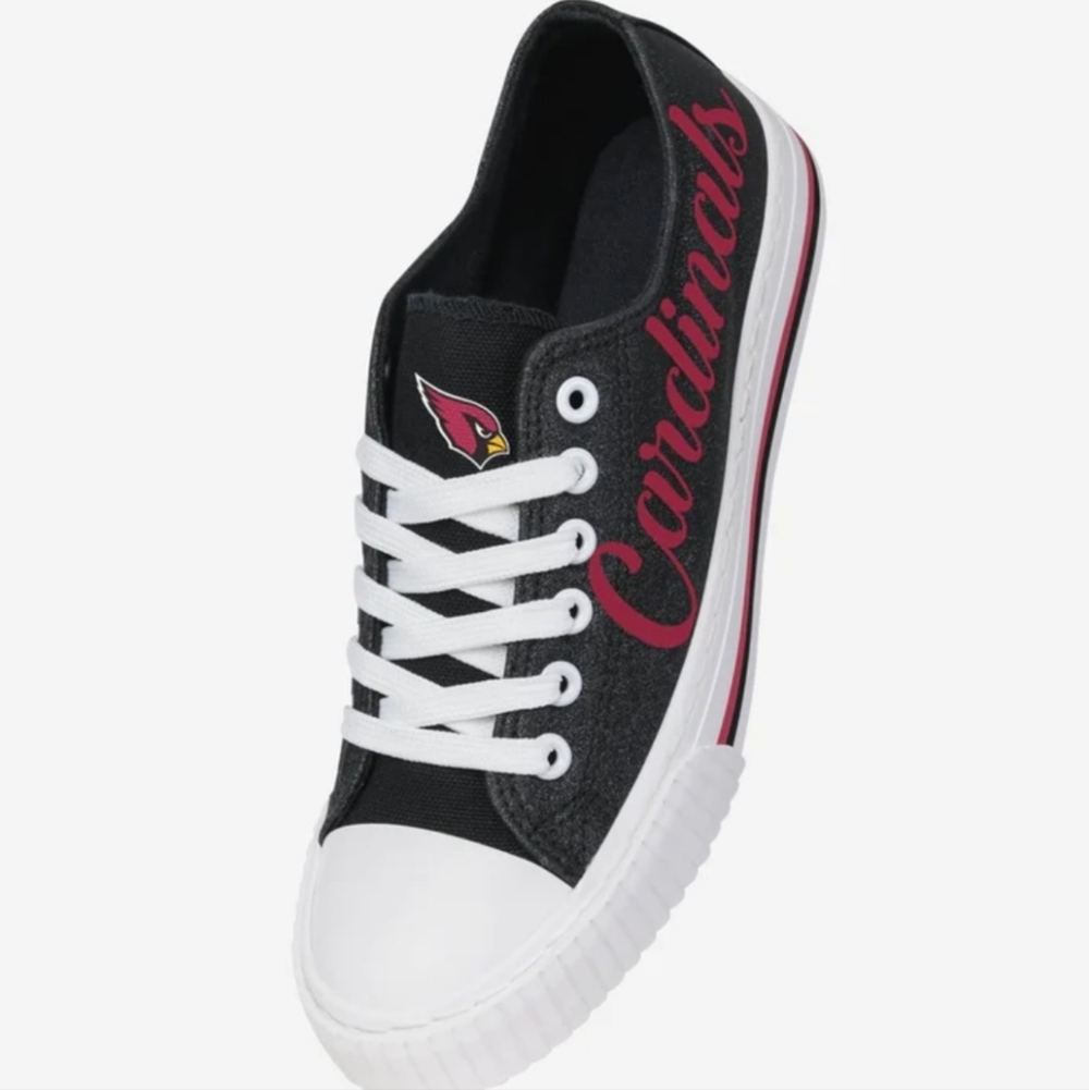FOCO Arizona Cardinals Womens Color Glitter Low Top Canvas Shoes Size 8